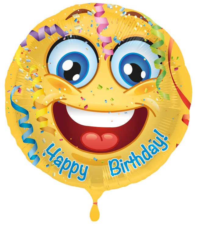 Emoticon Happy Birthday Folieballon afbeelding