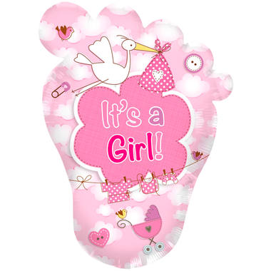 Folieballon It's a Girl Babyvoetje - 46x70cm afbeelding