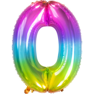 Folieballon Yummy Gummy Rainbow - Cijfer 0 afbeelding