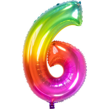 Folieballon Yummy Gummy Rainbow - Cijfer 6