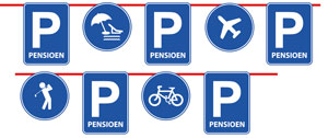 Pensioen Parkeerbord Vlaggenlijn - 10 meter