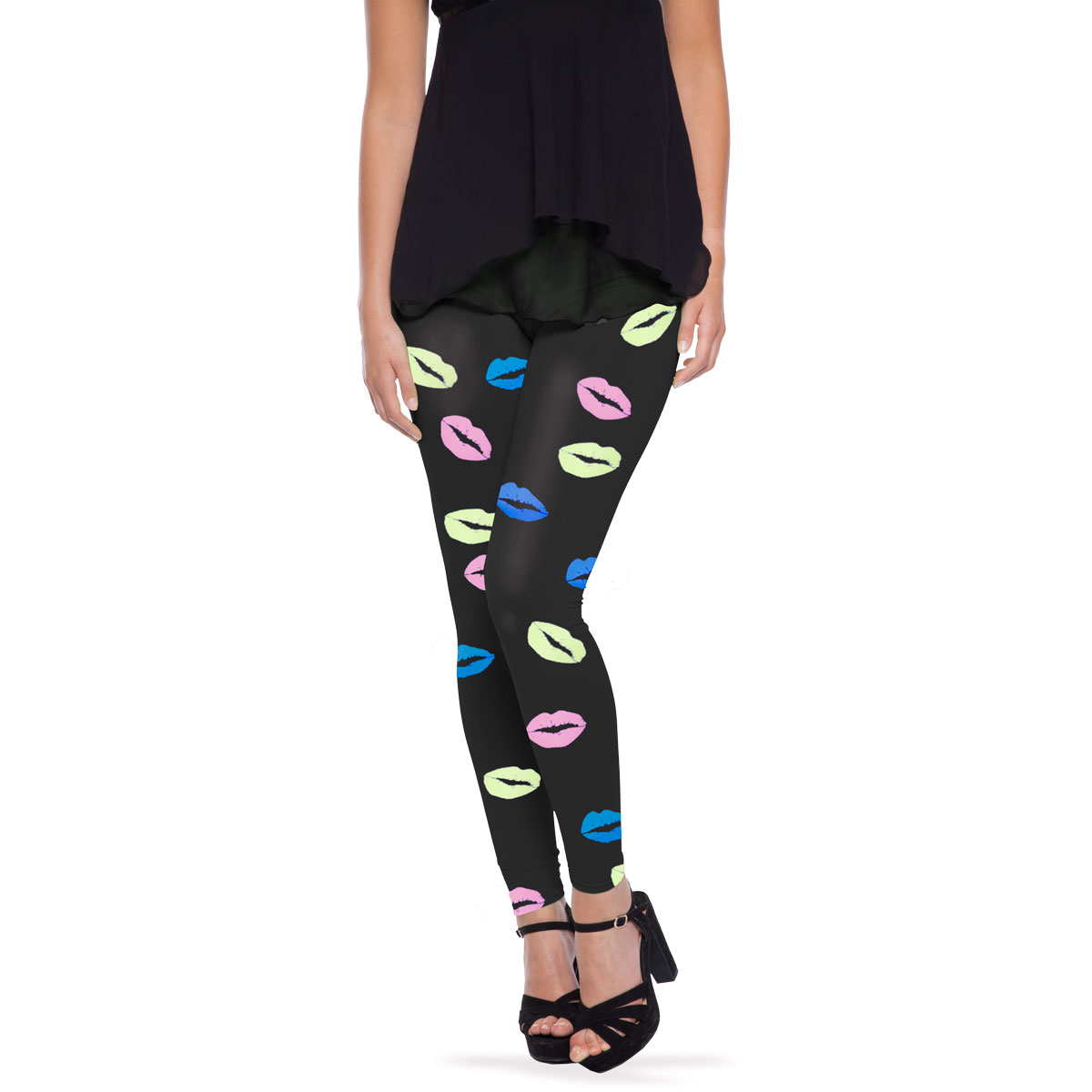 Zwarte Legging Lippen afbeelding