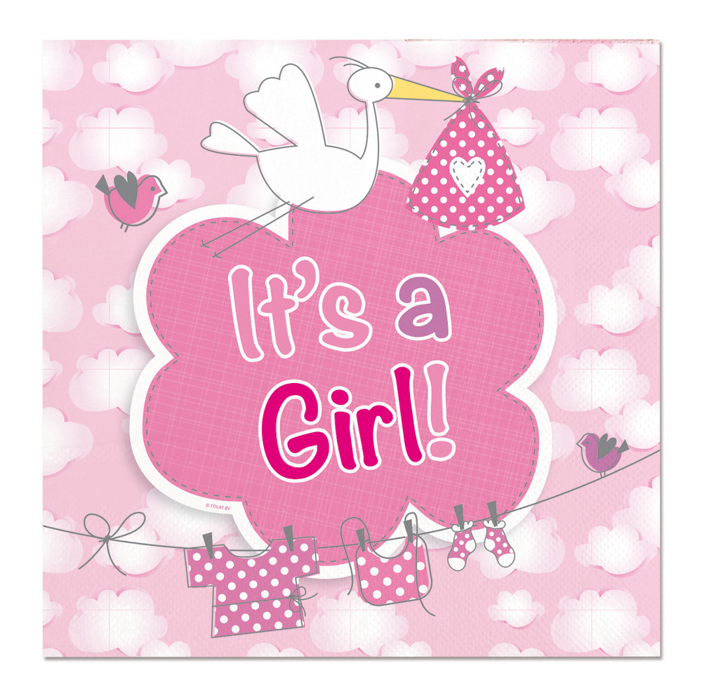 Geboorte Meisje Servetten It's a Girl - 20 stuks afbeelding