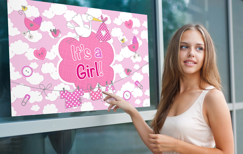 Geboorte Meisje Raamvlag It's a Girl - 60x90cm afbeelding