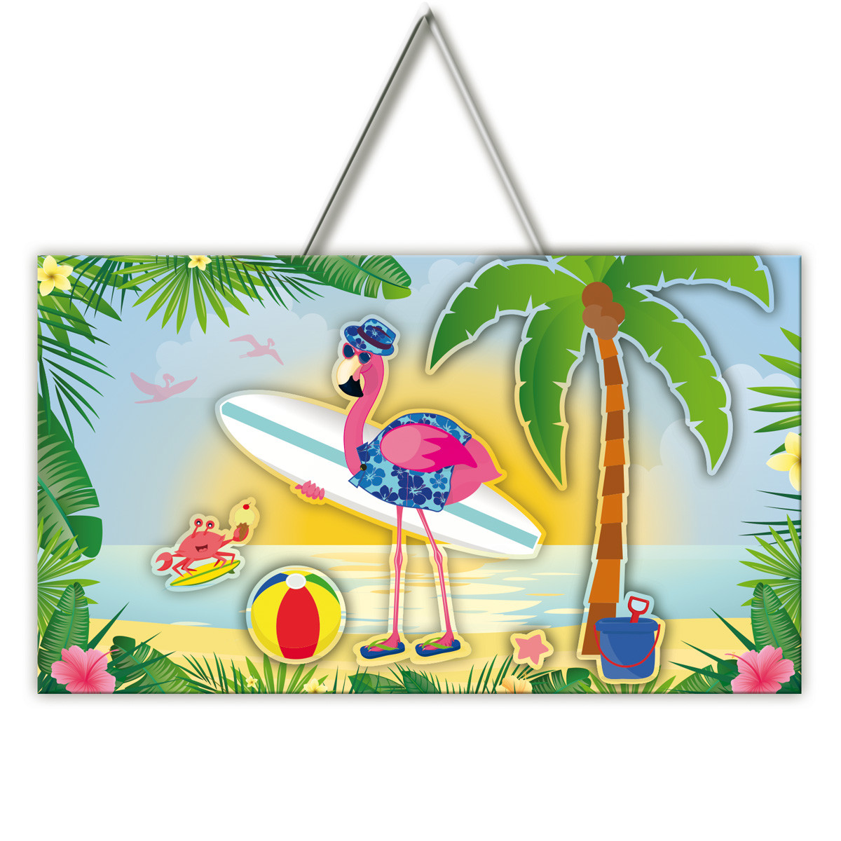 Flamingo Deurbord - 47x27cm