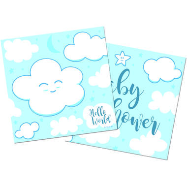 Servetten Babyshower Blauw - 20stk