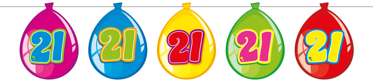 21 Jaar Birthday Ballonnen Slinger - 10 meter