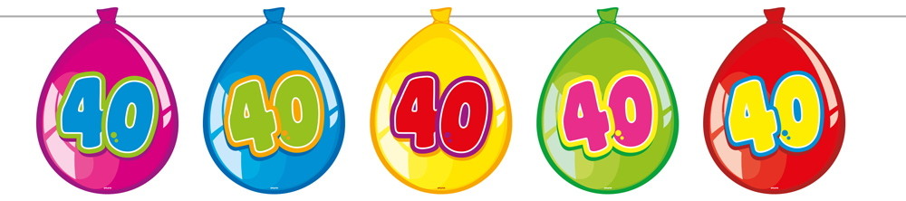 40 Jaar Birthday Ballonnen Slinger - 10 meter