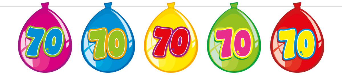 70 Jaar Birthday Ballonnen Slinger - 10 meter afbeelding