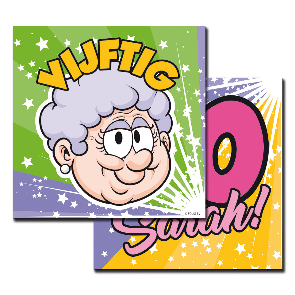50 Jaar Sarah Regenboog Servetten - 20 stuks afbeelding