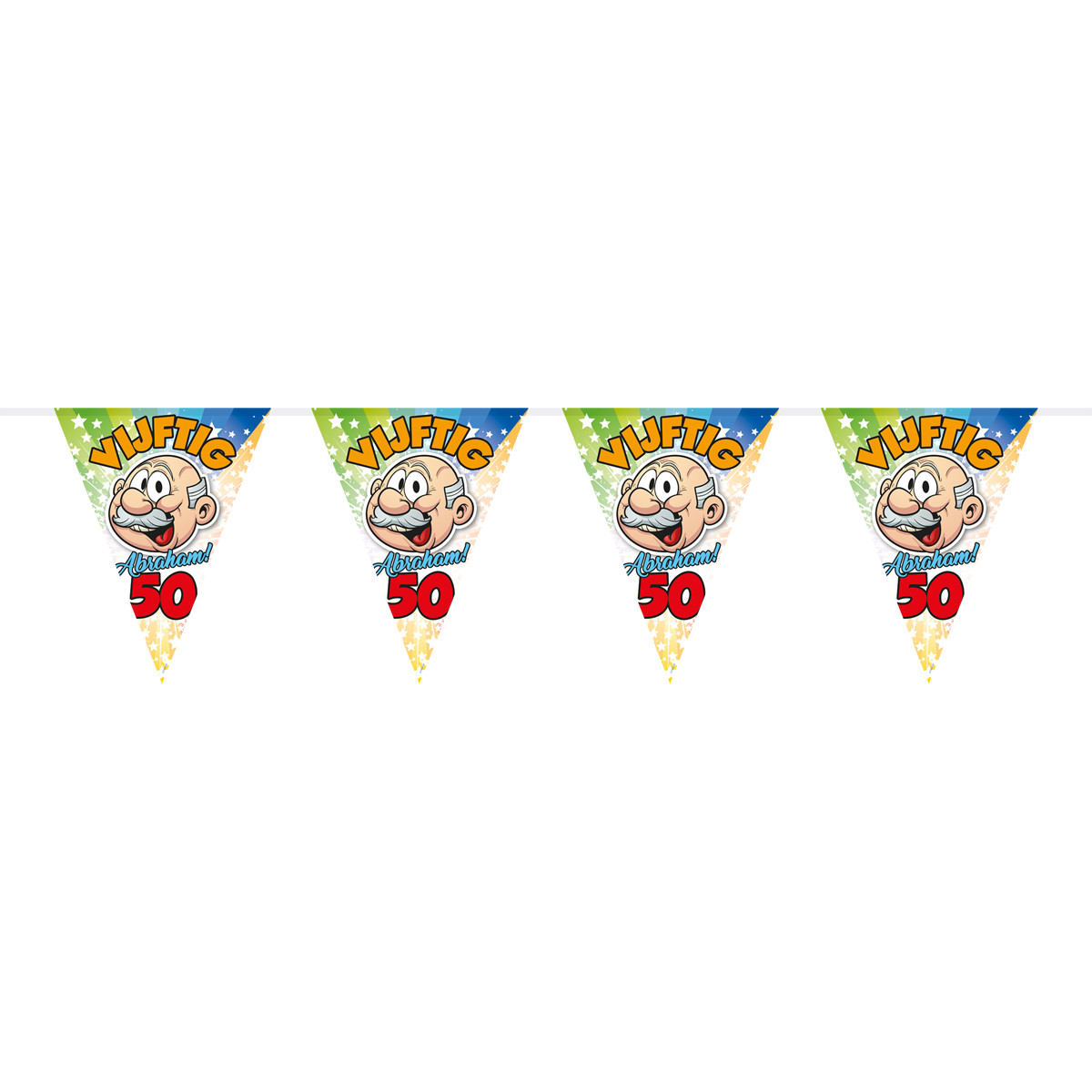 50 jaar Abraham Regenboog Vlaggenlijn - 10 meter afbeelding
