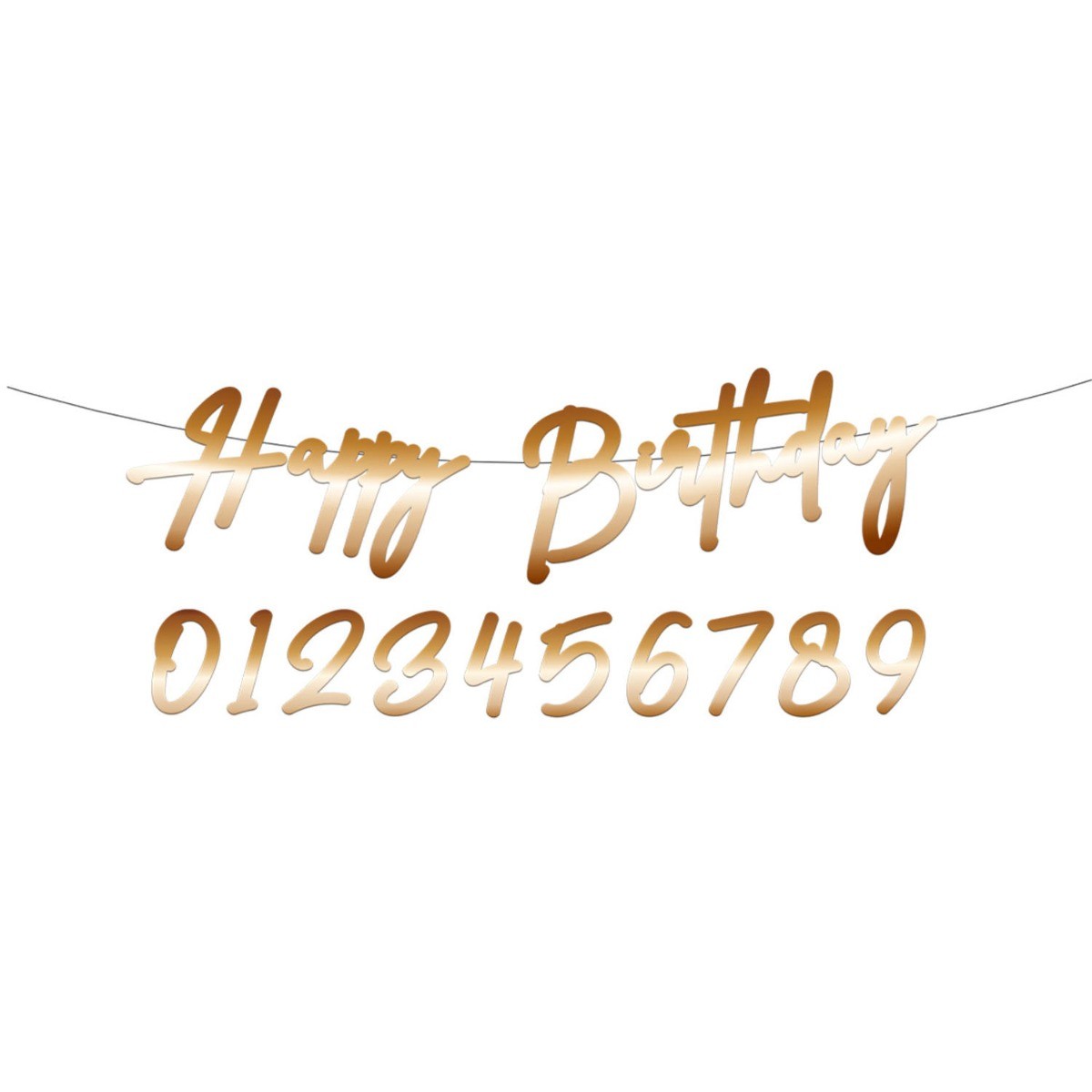 Letterslinger Happy Birthday Elegant True Blue - 1mtr afbeelding