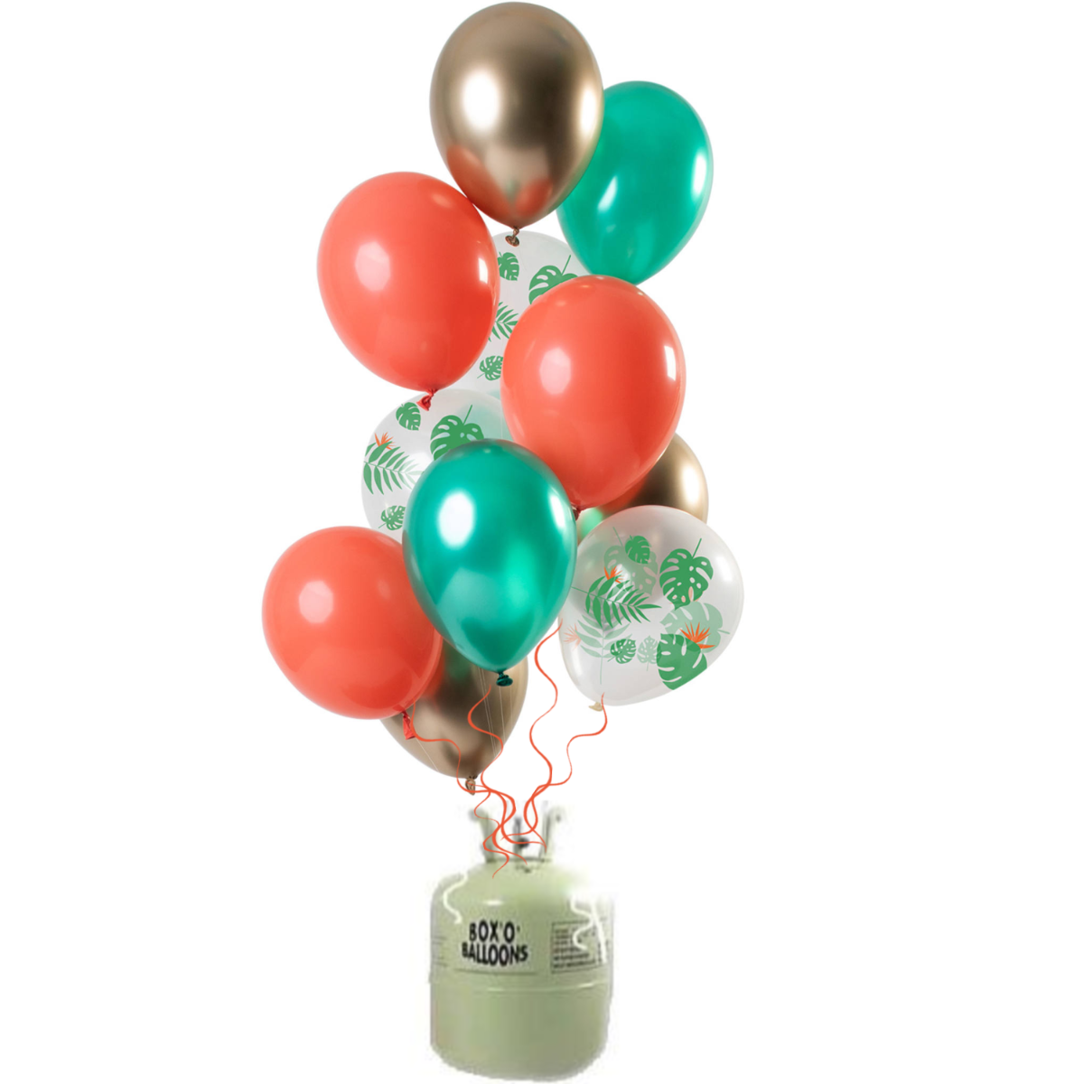 Helium Tank met Tropical Gem Ballonnen - 12stk afbeelding