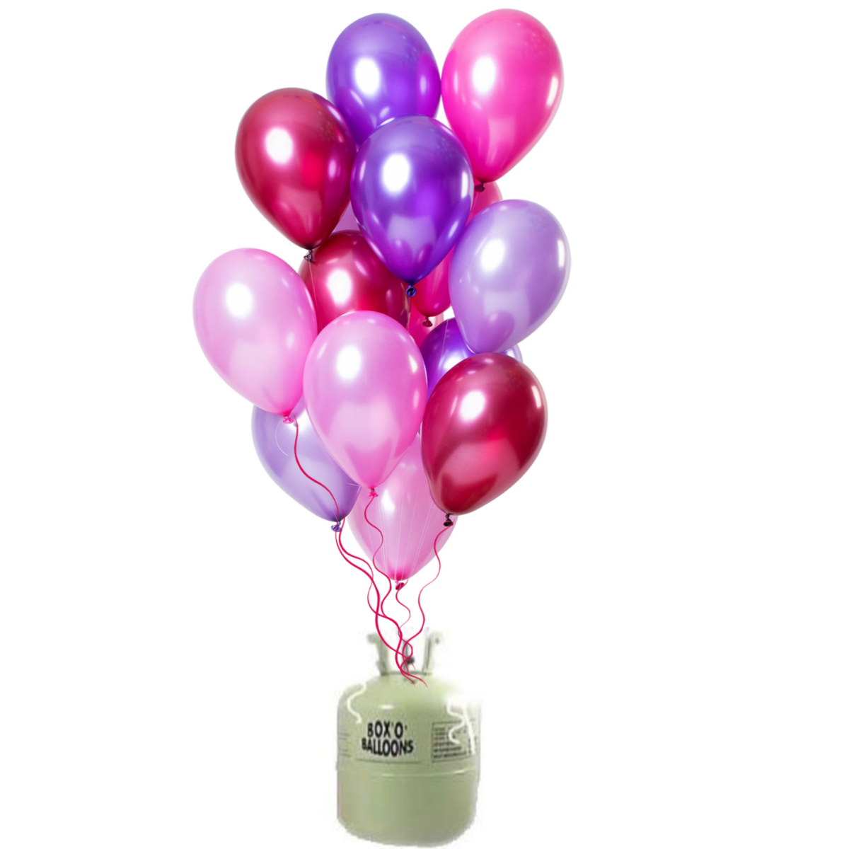 Helium Tank met Merry Berry Pink Ballonnen - 15stk afbeelding