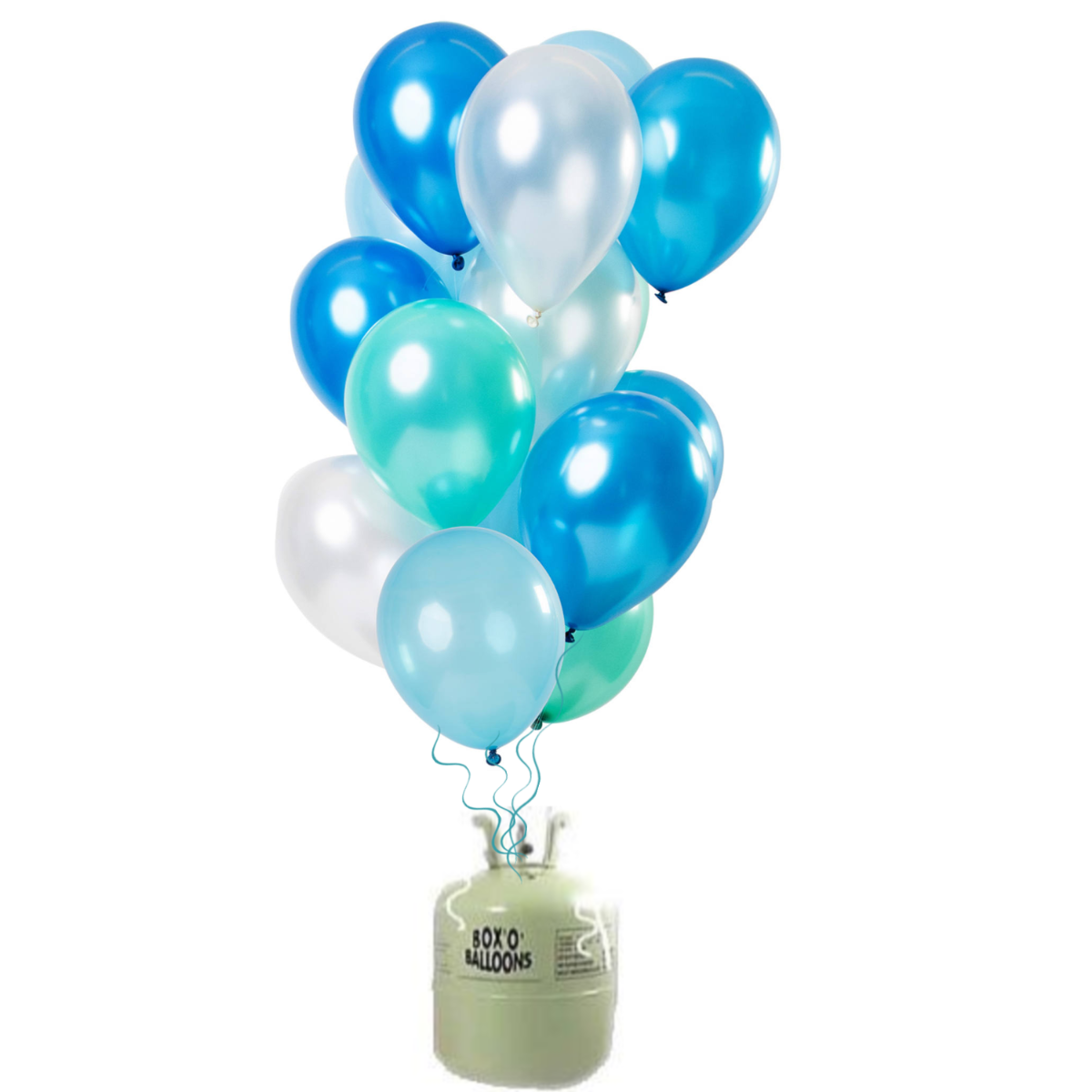 Helium Tank met Blue Azure Ballonnen - 15stk afbeelding