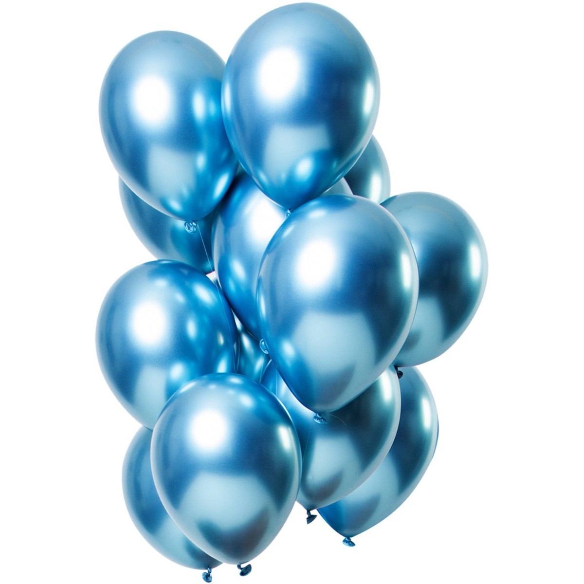 Ballonnen set mirror chrome blauw - 12stk afbeelding