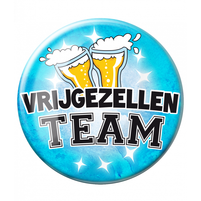XL Button Vrijgezellen Team - Blauw afbeelding