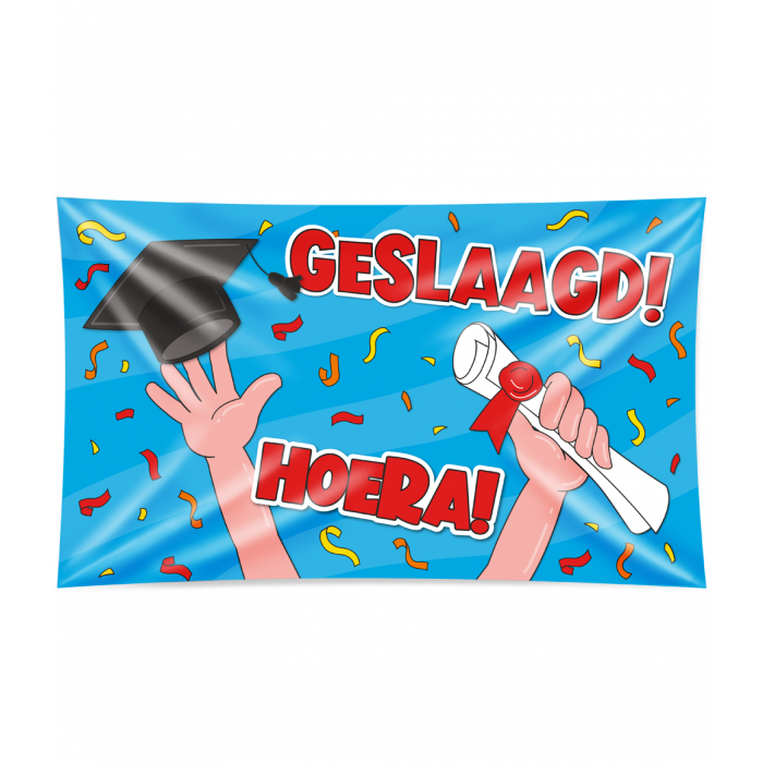 Gevelvlag XXL Cartoon Geslaagd