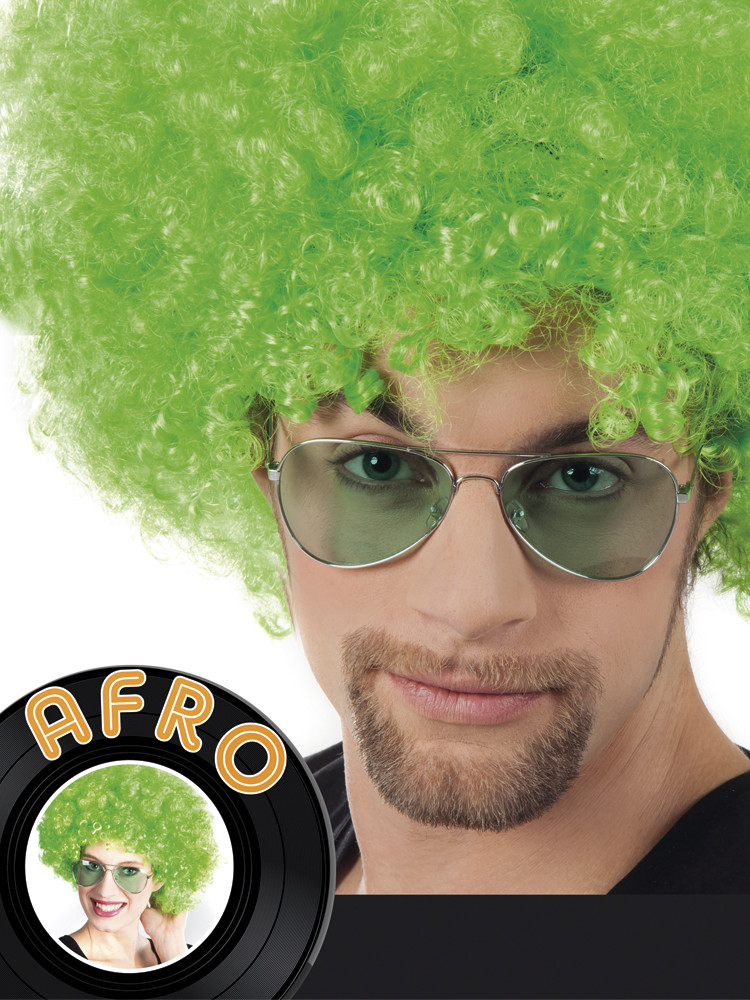 Groene Afro Pruik