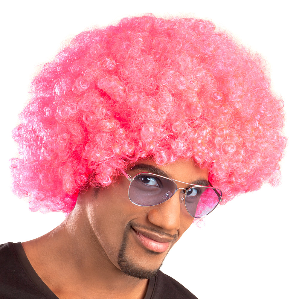 Roze Afro Pruik afbeelding
