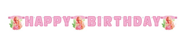 Barbie letterslinger Happy Birthday - 3 meter afbeelding