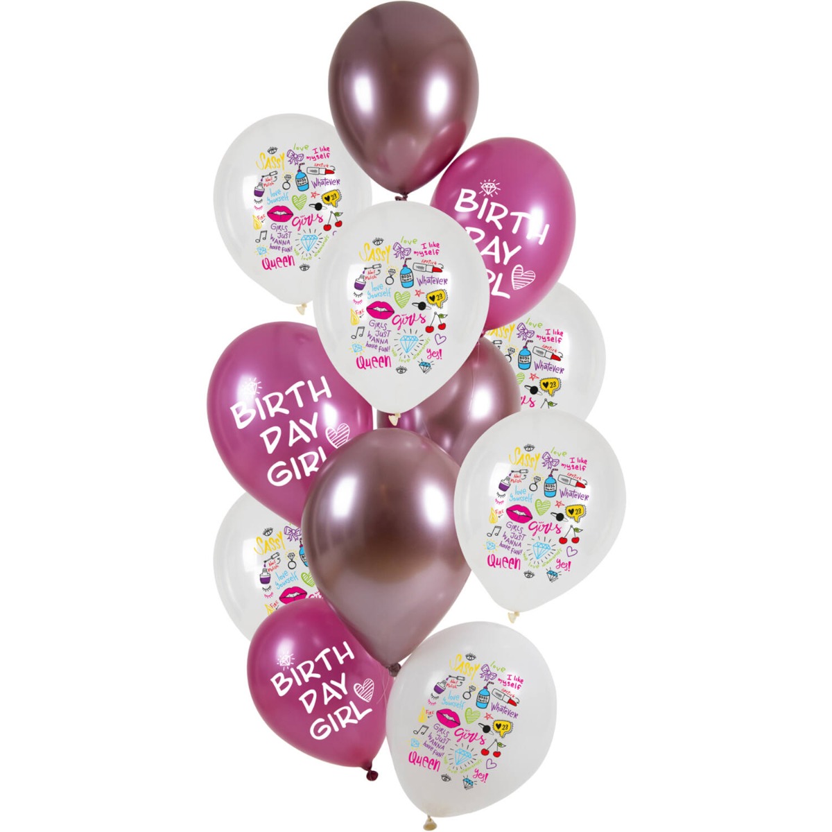 Ballonnen Set Birthday Girly - 12stk afbeelding