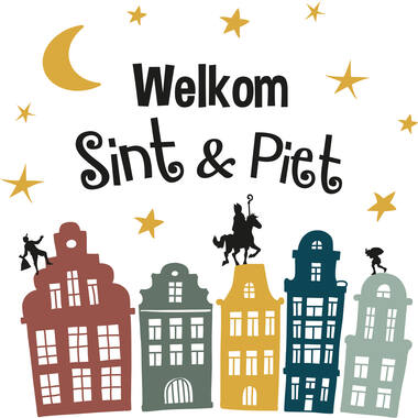 Welkom Sint en Piet Raamsticker