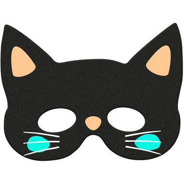 Happy Halloween Masker Zwarte Kat