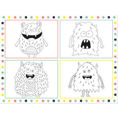 Coloring Placemats Monster Bash - 6stk afbeelding