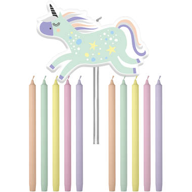 Kaarsjes Unicorns&Rainbows - 11stk