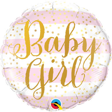 Folieballon Baby Girl Stripe - 45cm afbeelding
