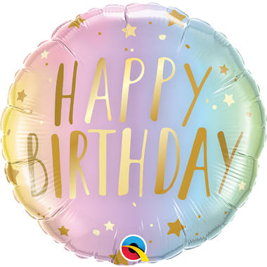 Folieballon Happy Birthday Ombre - 45cm afbeelding