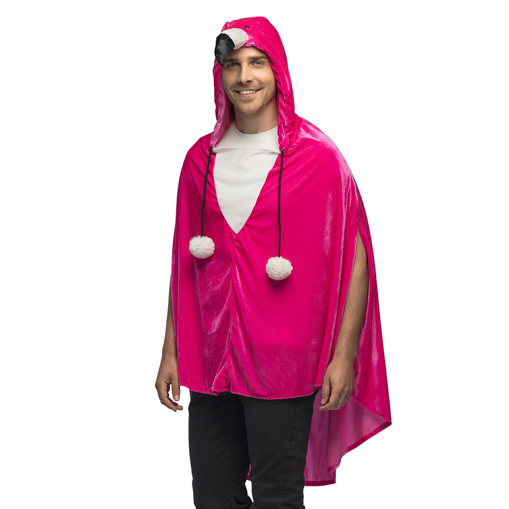 Pluche Poncho Flamingo afbeelding
