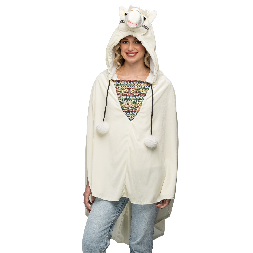 Pluche Poncho Lama afbeelding