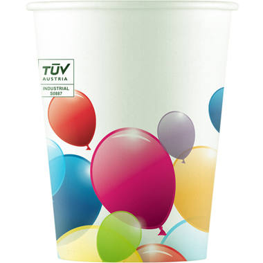 Bekertjes Ballonnen Composteerbaar - 8stk afbeelding