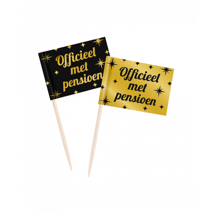 Cocktailprikker Classy Party - Officieel met Pensioen afbeelding