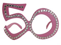 50 Jaar Roze Bril met Diamantframe