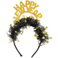 Tiara Happy New Year - zwart/goud