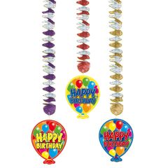 Hangdecoratie Happy Birthday - 3 stuks