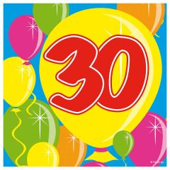 30 jaar servetten balloons - 20 stuks