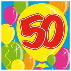 50 Jaar Servetten Balloons 25x25