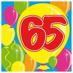 65 Jaar Servetten Balloons - 20 stuks