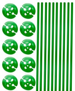 Groene Ballonstokjes met Houders - 10 stuks