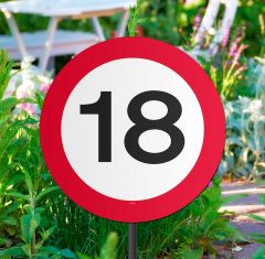 18 Jaar Verkeersbord Tuinbord 