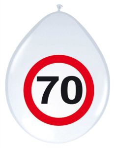 70 Jaar Verkeersbord Ballonnen - 8 stuks