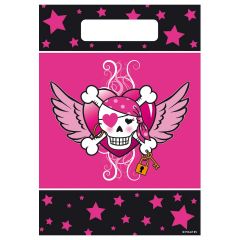 Uitdeelzakjes Pink Pirate Girl - 8 stuks