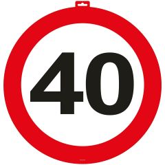 40 Jaar Verkeersbord Deurbord - 47cm