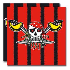 Rode Piraat Piraten servetten - 20 stuks