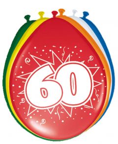 60 Jaar Ballonnen - 8 stuks