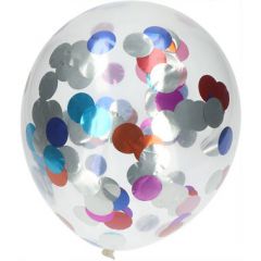 Ballonnen Meerkleurige Folie Confettie - 4stk